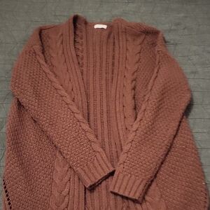 Women's Brown Cable Knit Sweater